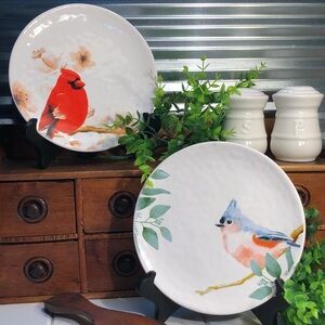 Wild Bird Plates Cardinal Bluebird Designs NWT Set of 2 by Giftcraft Collection